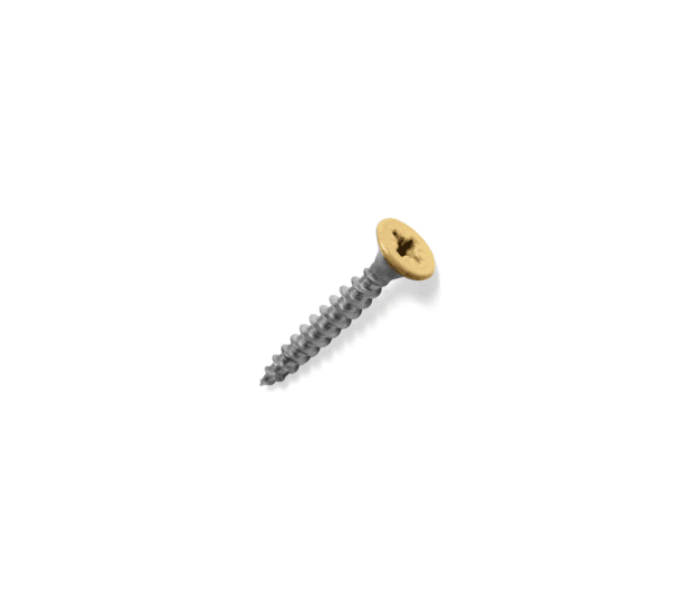 Rostfri skruv med färgad skalle - 4 x 25 mm - grå, gul, beige