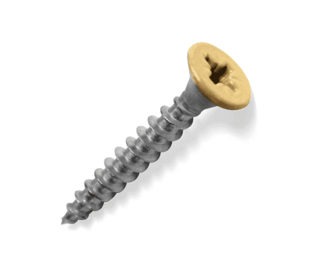 Rostfri skruv med färgad skalle - 4 x 25 mm - grå, gul, beige