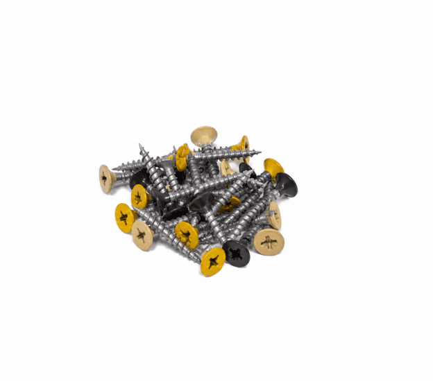 Rostfri skruv med färgad skalle - 4 x 25 mm - grå, gul, beige