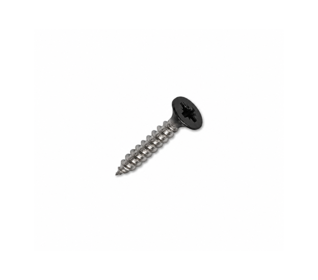 Svart rostfri skruv - 4 x 25 mm - försänkt skalle